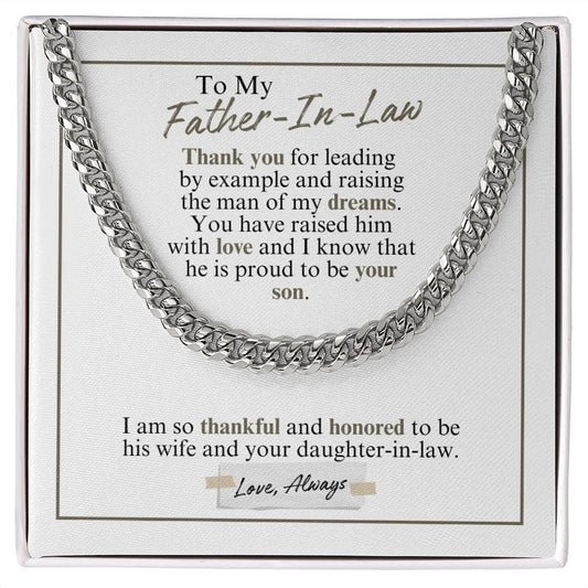 To My Father-In-Law - Thankful And Honored - Cuban Link Chain