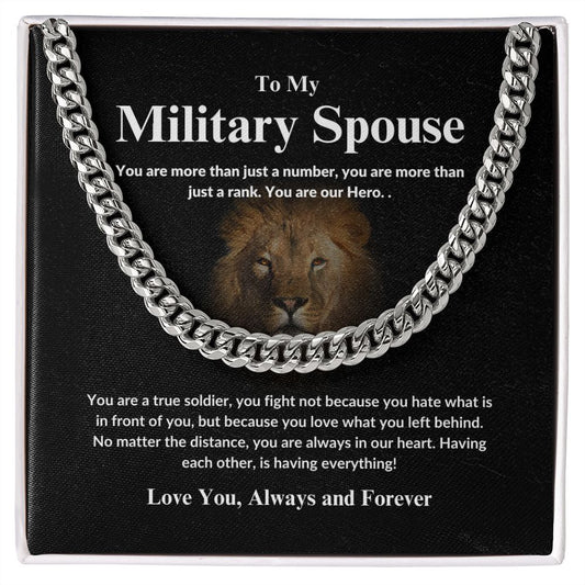 To My Military Spouse - Our Hero - Cuban Link Chain