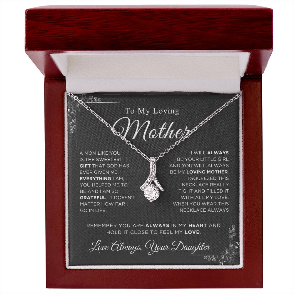 To My Loving Mother - The Sweetest Gift - Love Knot Necklace- From Daughter