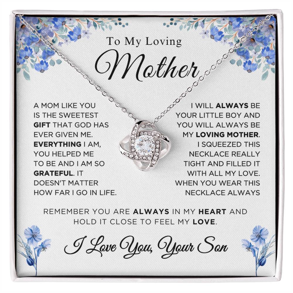 To My Loving Mother - The Sweetest Gift - Love Knot Necklace -MS004