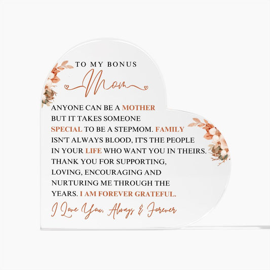 Acrylic_Heart - Bonus Mom Forever Grateful
