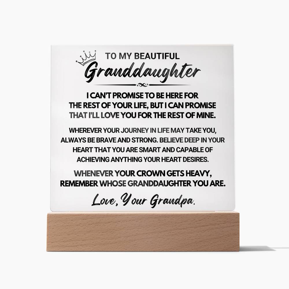 To My Beautiful Granddaughter From Grandpa - Acrylic Square