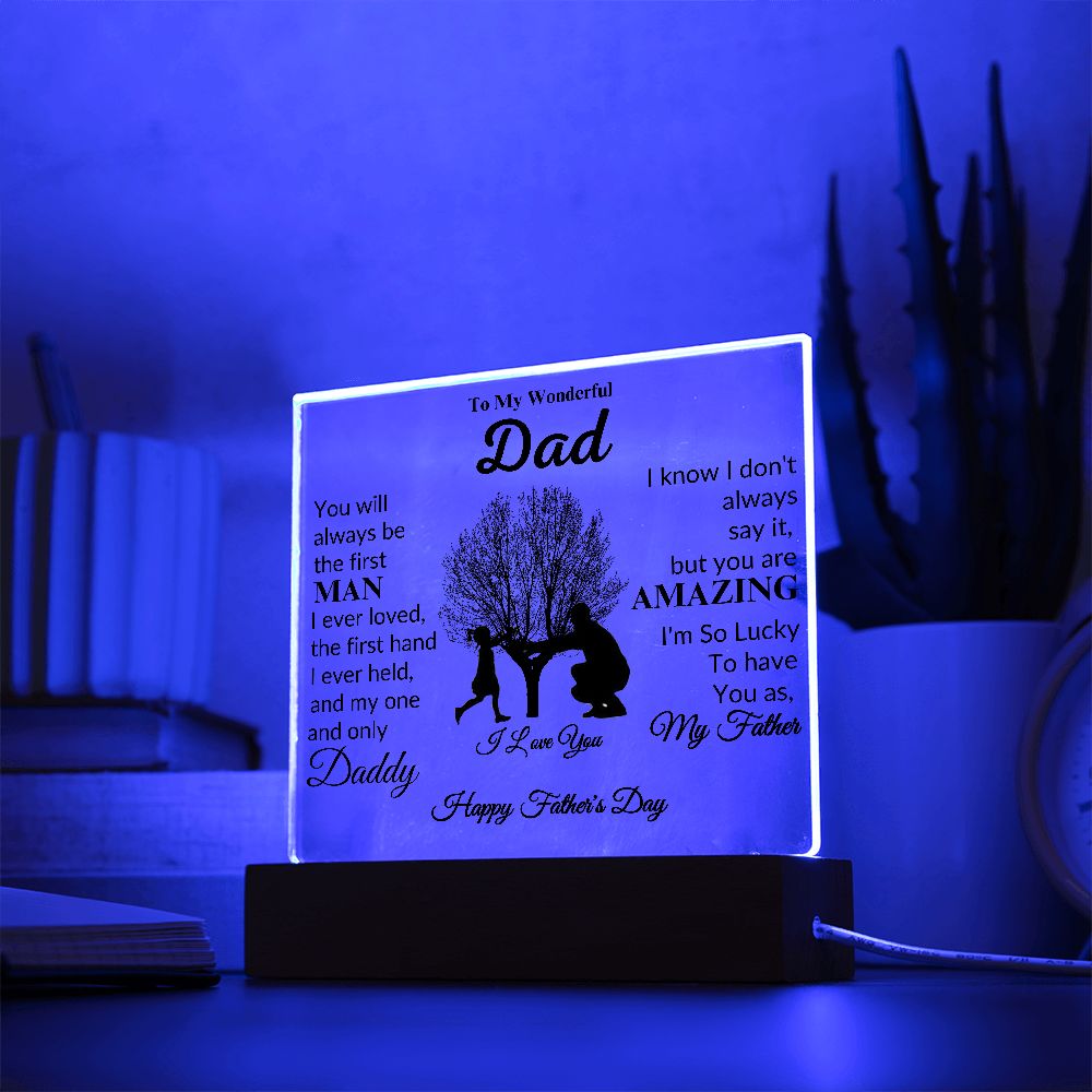 Dad - I Love You - Acrylic Square Plaque