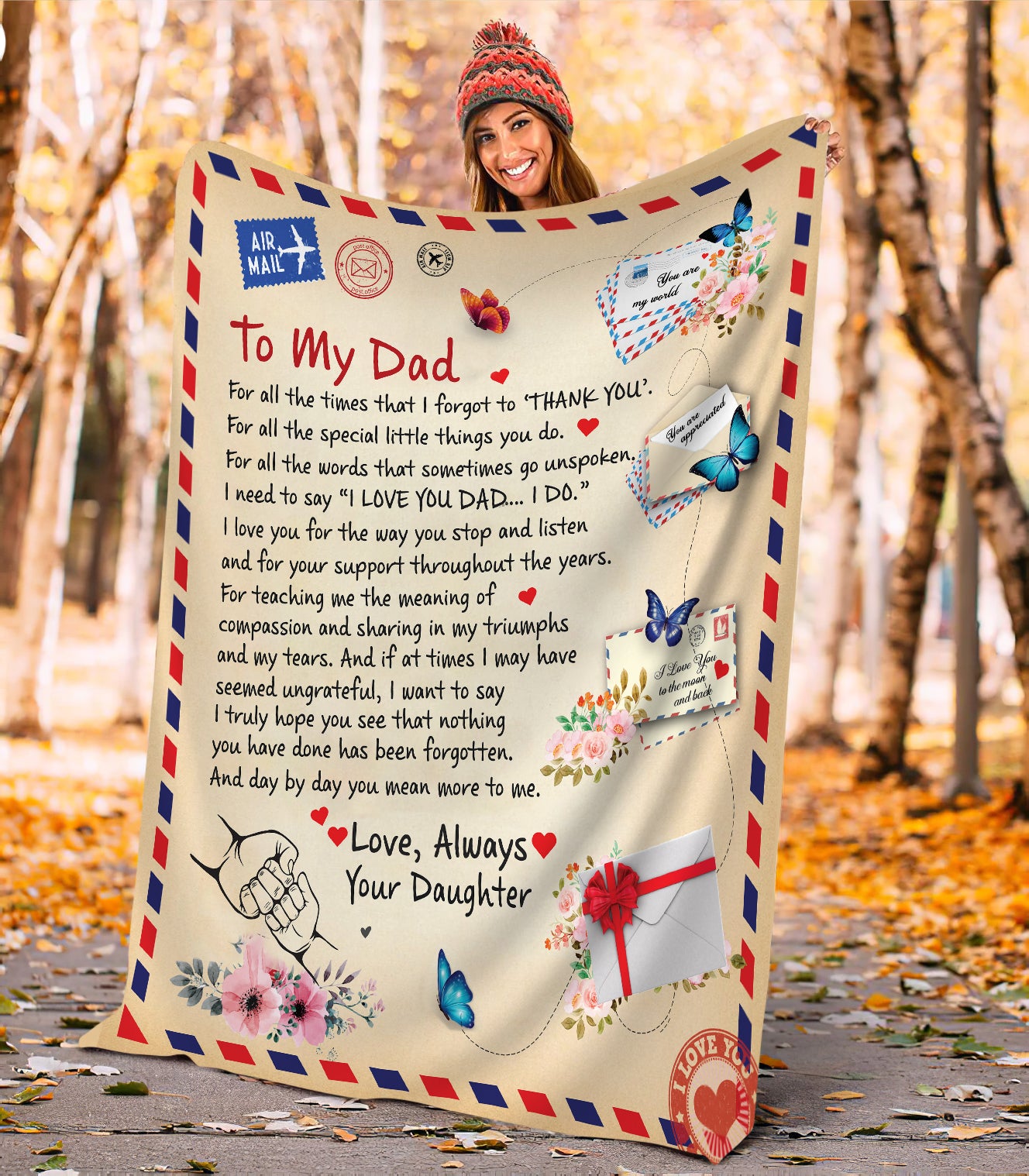 Dad - Giant Post Card Blanket