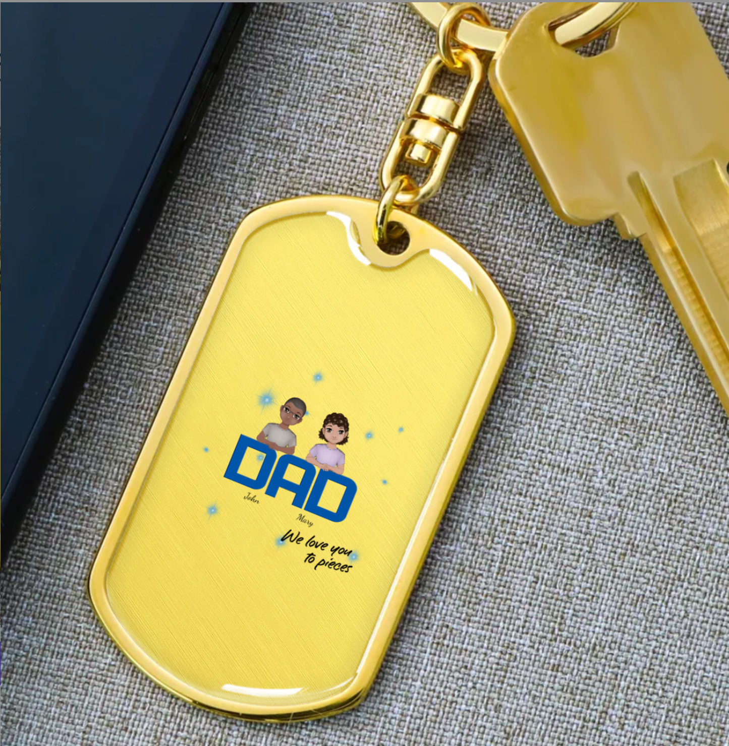 Dog Tag with Swivel Keychain