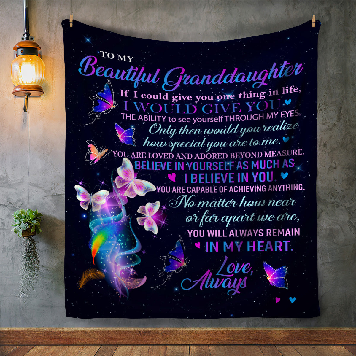 To My Beautiful Granddaughter -You Are Loved And Adored - Cozy Plush Blanket Gift