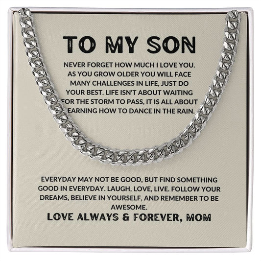 To My Son - Do Your Best - Cuban Link Chain
