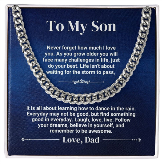 To My Son - Do Your Best - Cuban Link Chain