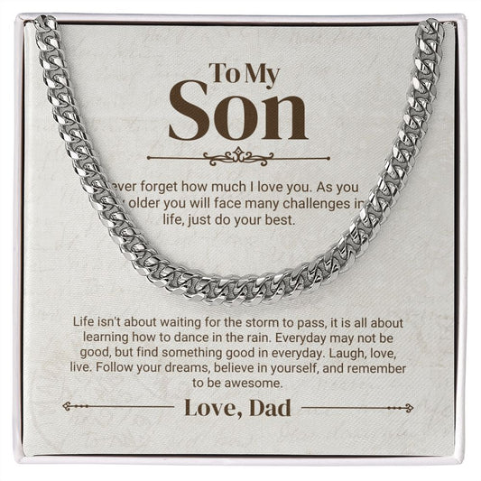 To My Son - Do Your Best - Cuban Link Chain