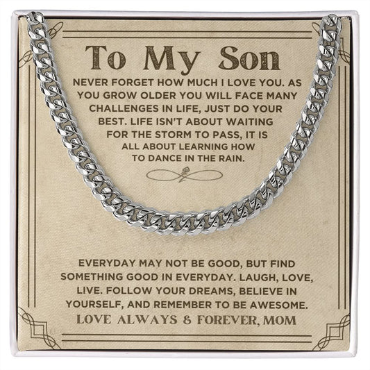 To My Son - Do Your Best - Cuban Link Chain