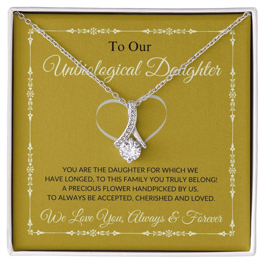 To Our Unbiological Daughter - A Precious Flower - Alluring Beauty Necklace