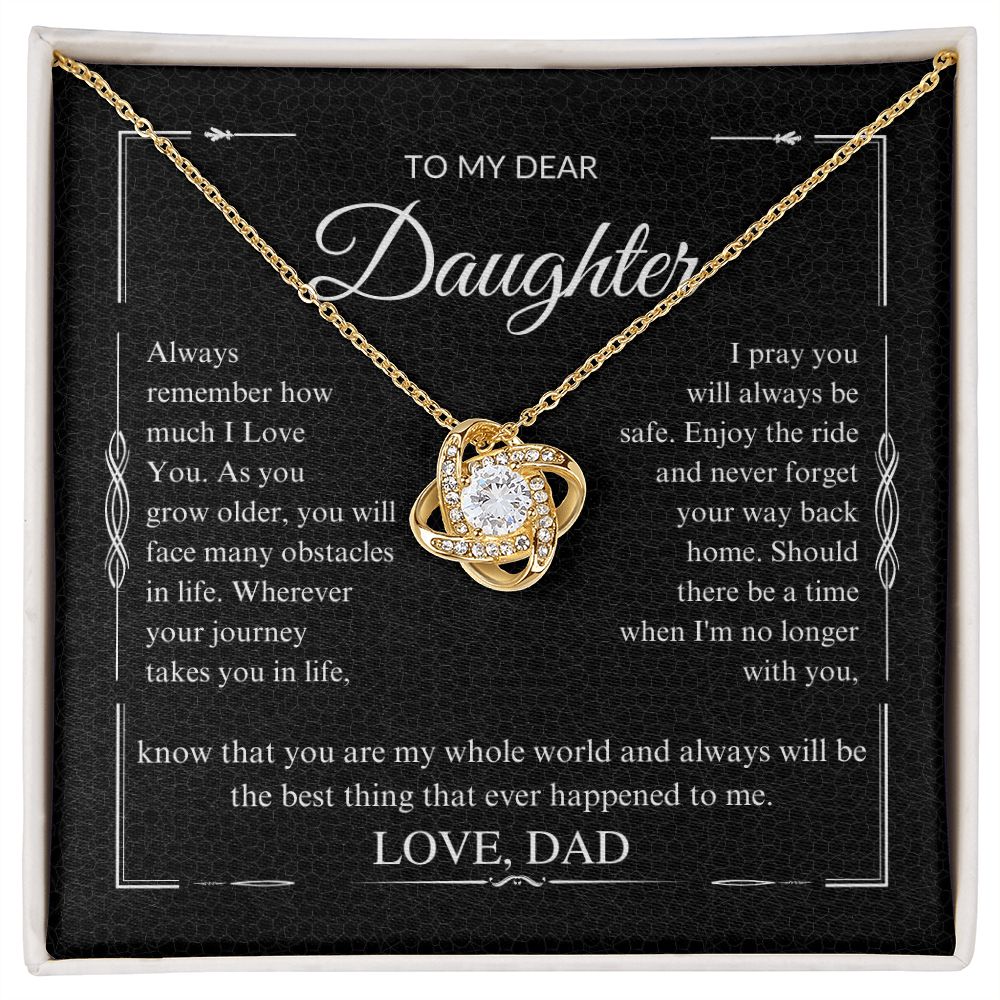 To My Dear Daughter - The Best Thing - Love Knot Necklace DL006