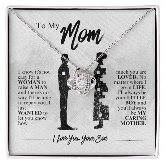 To My Mom - You Are Loved - Love Knot Necklace