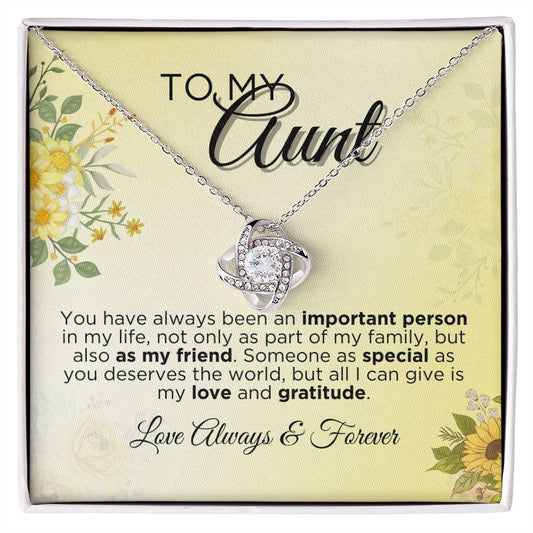 To My Aunt - My Love And Gratitude - Love Knot Necklace
