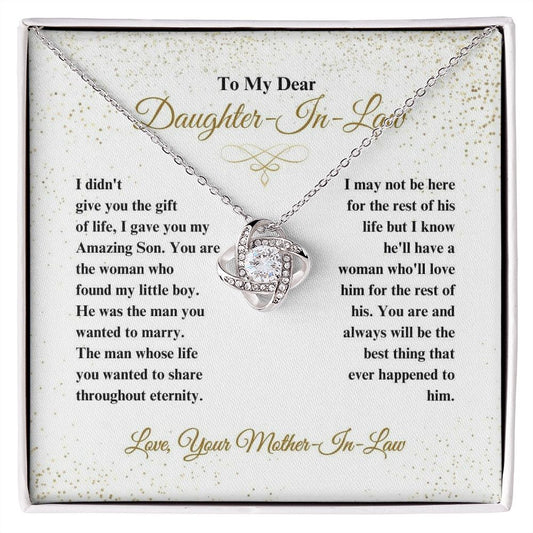 To My Dear Daughter-In-Law  - The Best Thing - Love Knot Necklace