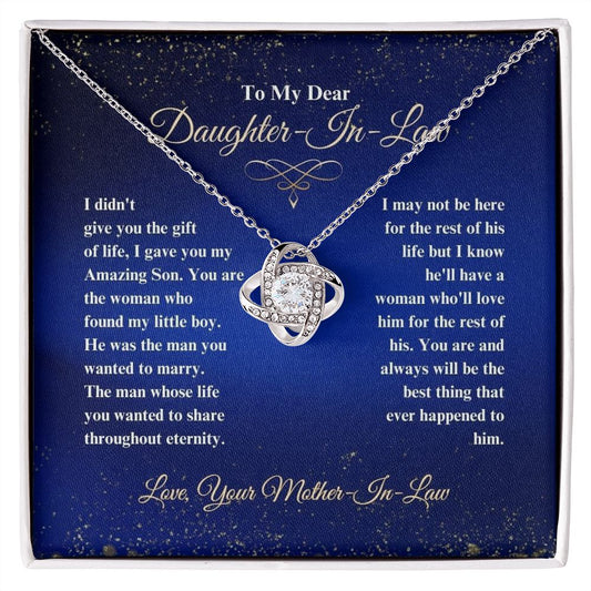 To My Dear Daughter-In-Law  - The Best Thing - Love Knot Necklace