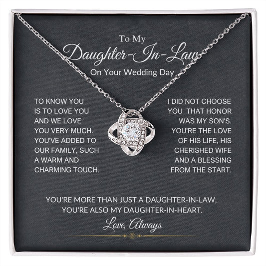 Daughter-In-Law - On Your Wedding Day - Love Knot Necklace