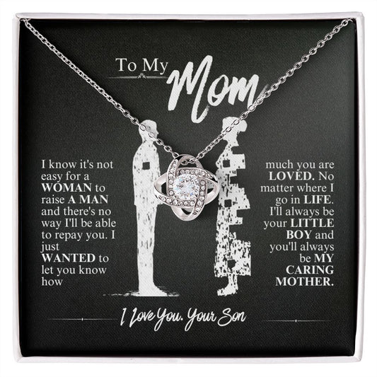 To My Mom - You Are Loved - Love Knot Necklace
