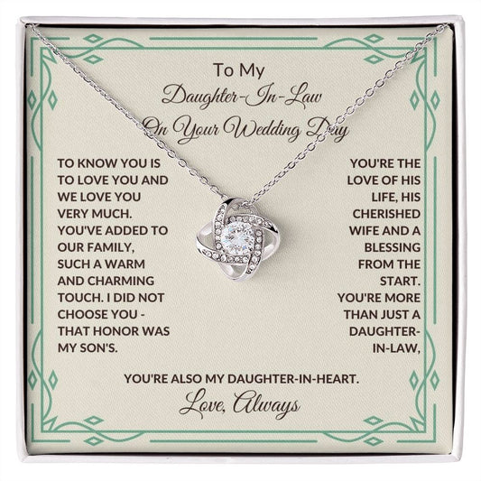 Daughter-In-Law - On Your Wedding Day - Love Knot Necklace