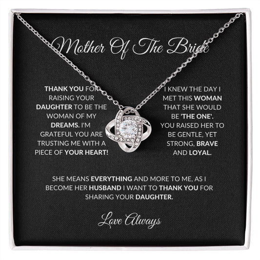 Mother Of The Bride - Thank You - Love Knot Necklace