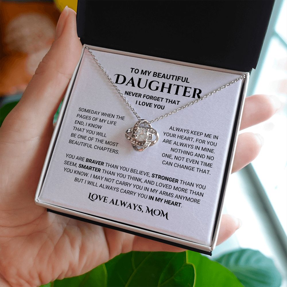 Daughter - Keep Me In Your Heart - Necklace Gift From Mom