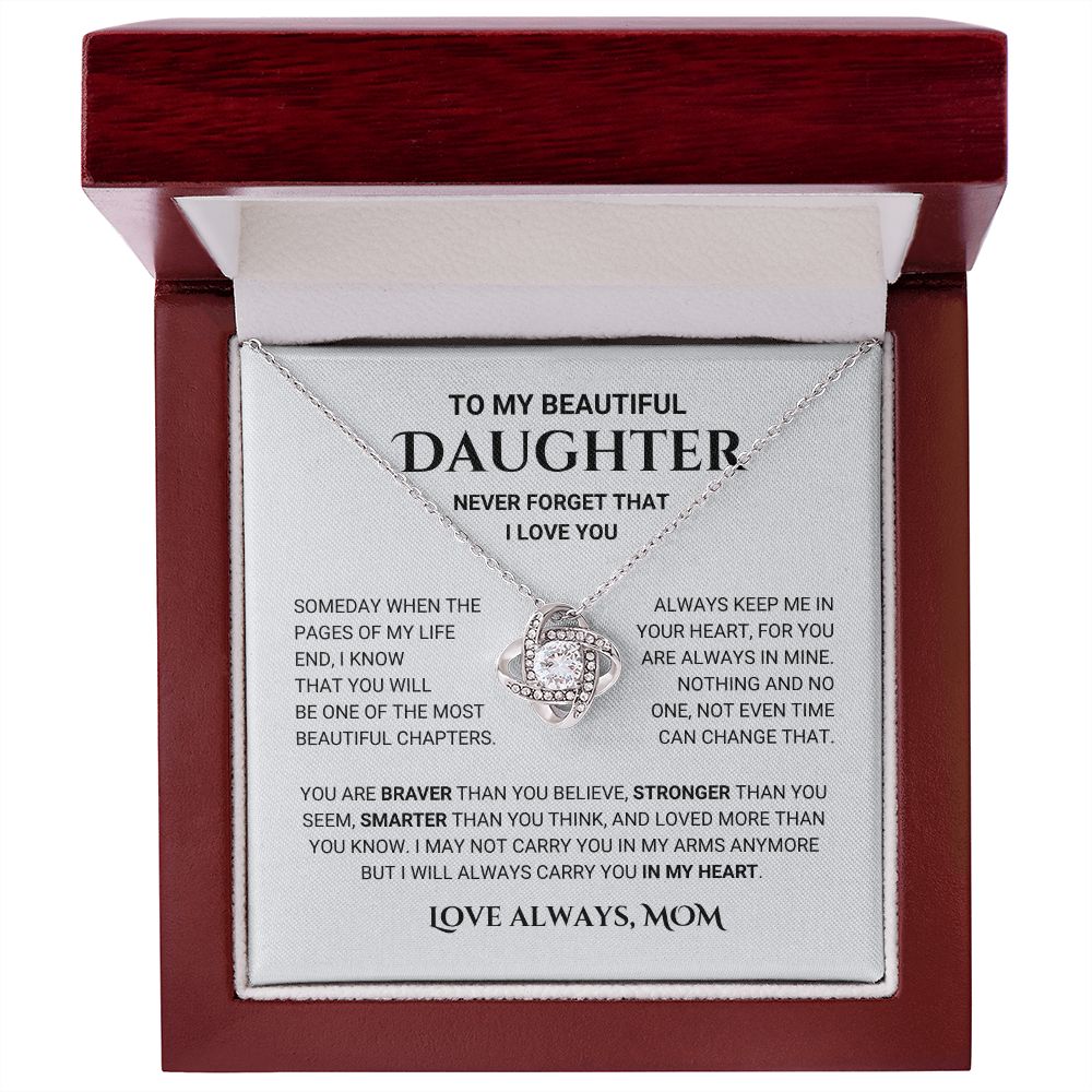 Daughter - Keep Me In Your Heart - Necklace Gift From Mom