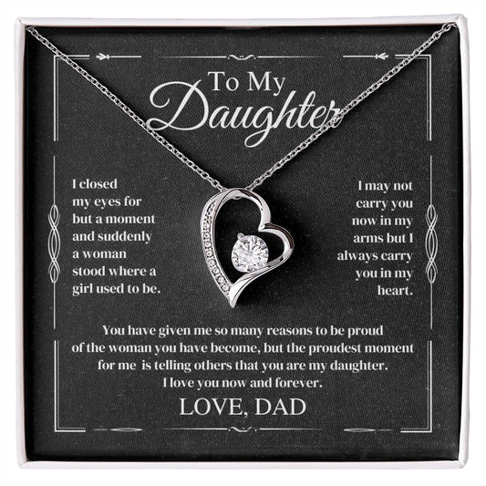 To My Daughter - The Proudest Moment - Forever Love Necklace