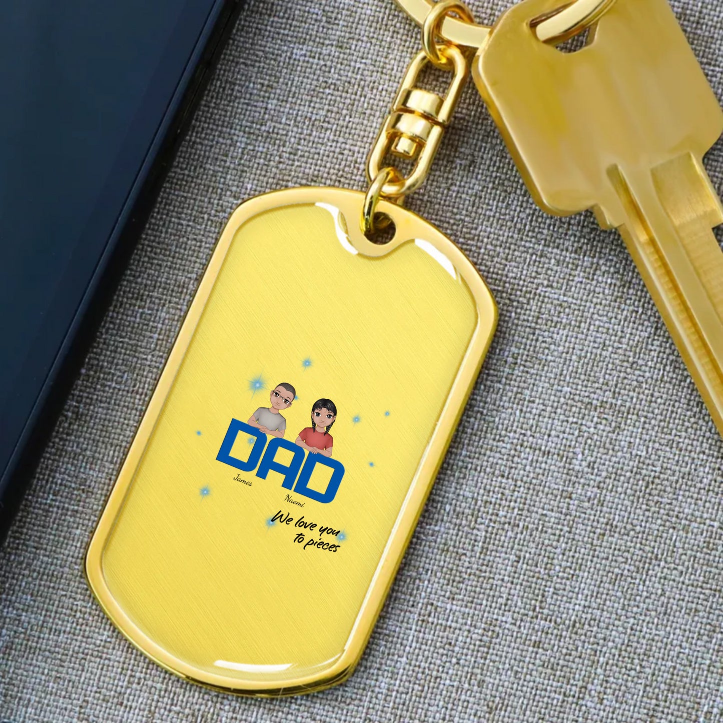 Dog Tag with Swivel Keychain